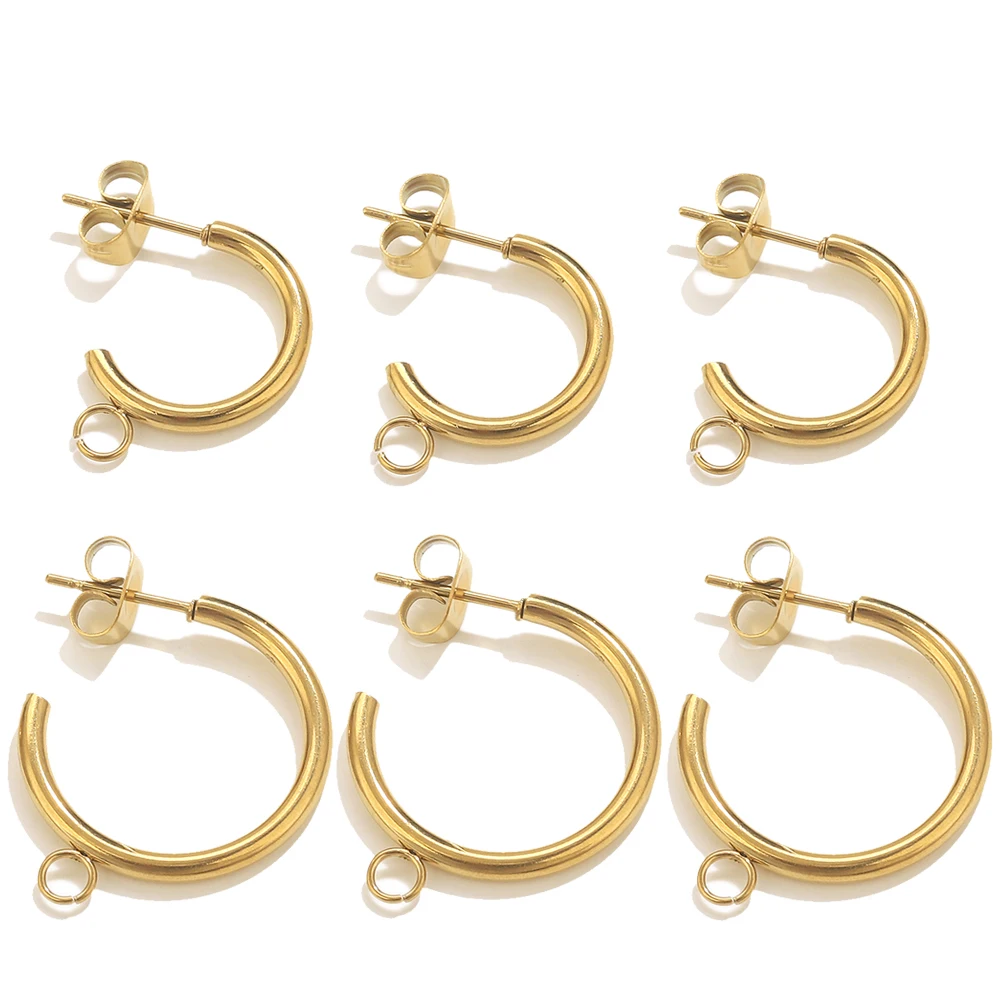 

6pcs Stainless Steel C-shape Earring Making Supplies DIY Jewelry Earring Hook Connectors Jewelry Making Finding Material Parts