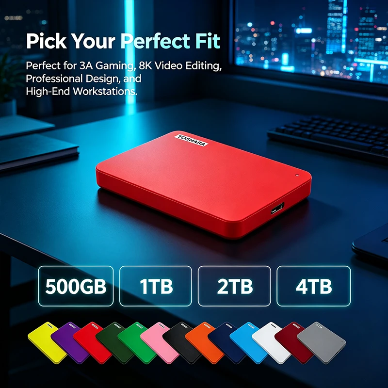 [Brand+] New Original A3 Purple Blue Gray Portable External HDD USB3.0 High Speed Storage 500GB-4TB Black For PC Laptop Mac