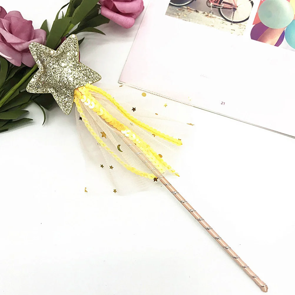 Bâtons de fée à paillettes, 3 pièces, exquis, portable, fête pour enfants, Cosplay, en forme d'étoile, accessoires décoratifs pour spectacle sur scène, Photo