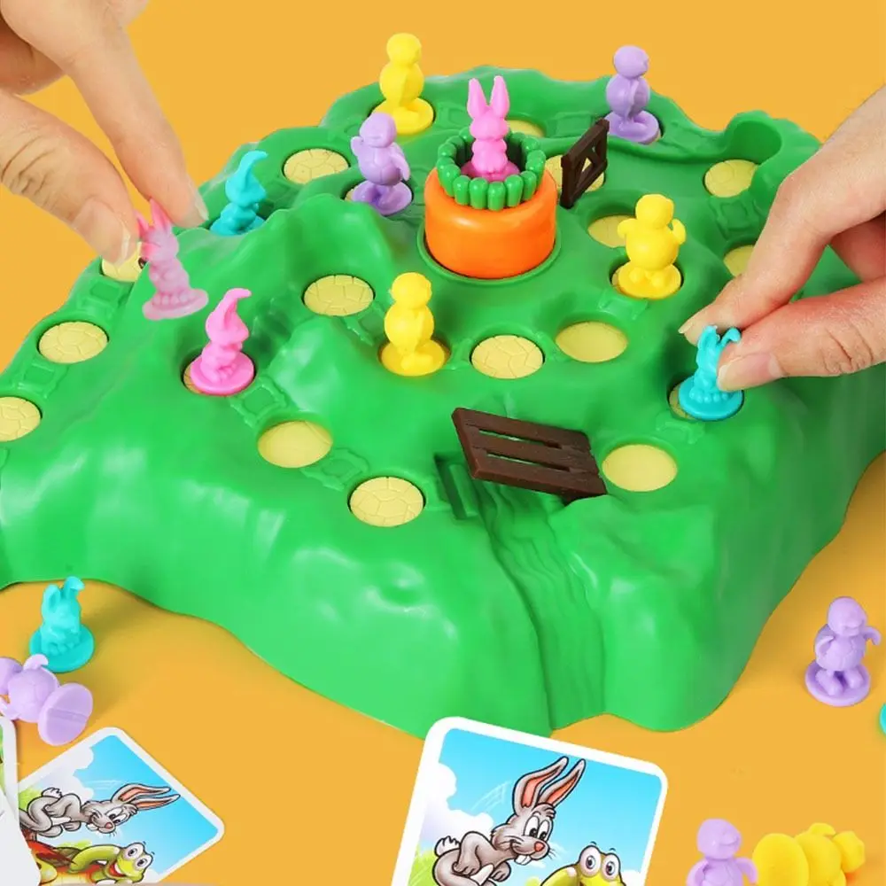 Plastic Rabbit Cross Country Competition Funny Turtle Two Player Vs Interactive Board Games Intelligence Development