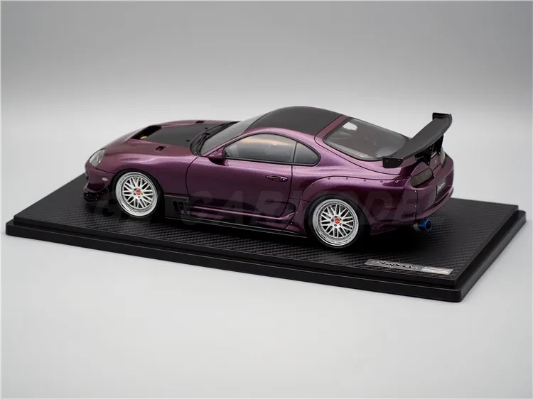 IG 1:18 A80 Supra JZA80 RZ Purple Out of Print Limited Edition Resin Metal Static Car Model Toy Gift