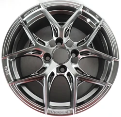 JT210 mag rims 13 14 15 inch multi spoke black red finish alloy car wheel 4x100 wheels 15