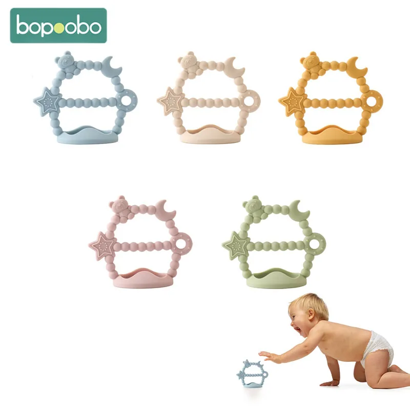 

1pc Baby Silicone Teether Cute Animal Safe Beech Teether Silicone Bracelet Ring Toys BPA Free Teeth Tiny Rod Baby Teethers Gifts