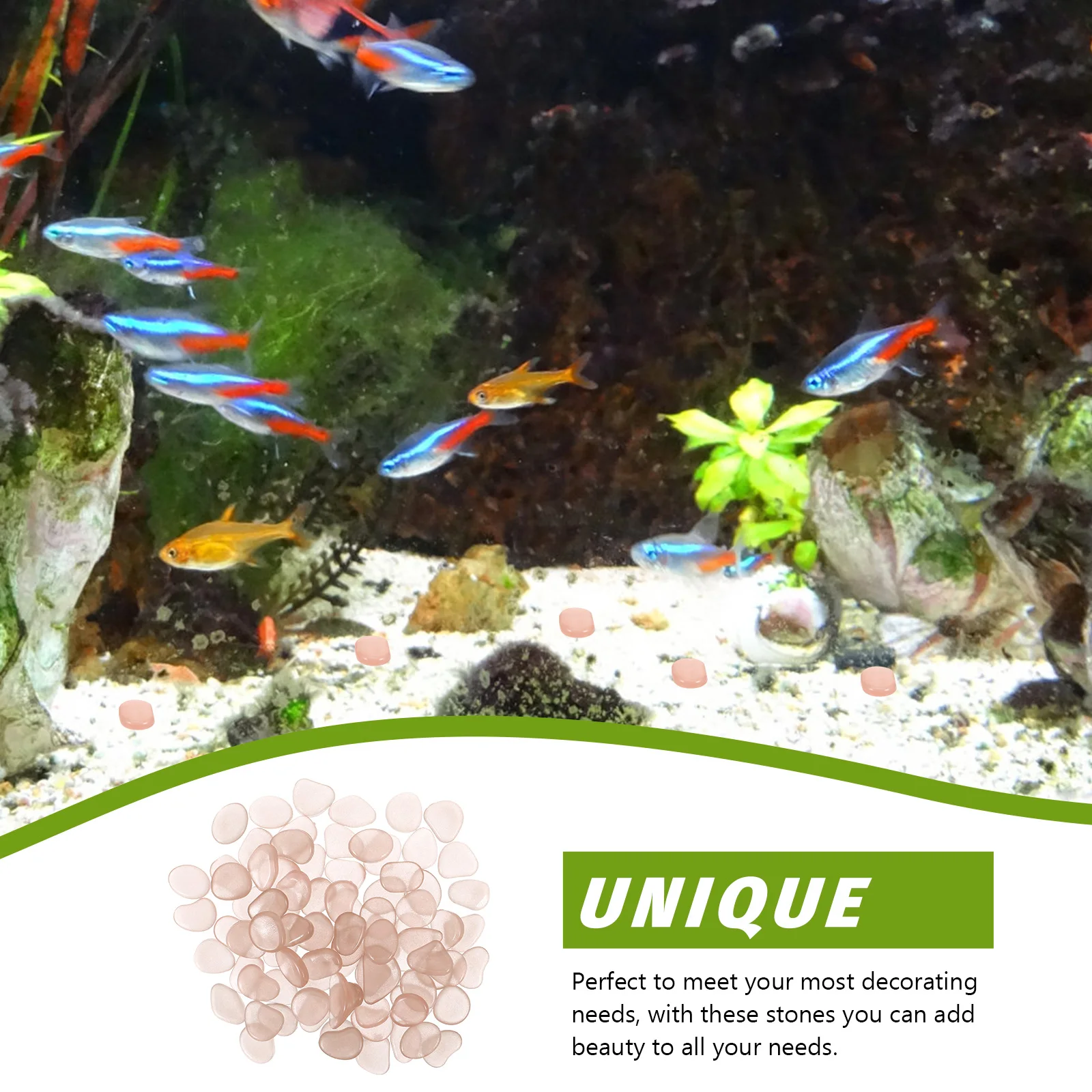 

100pcs Night Decorations Glow In The Dark Rocks Aquarium Stones Fish Tank Gravel Decorative Pebbles For Tropical