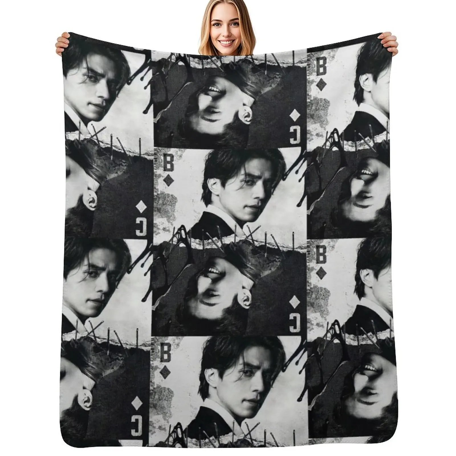 

Bad and Crazy Kdrama - Lee Dong-Wook & Wi Ha-Joon Throw Blanket Summer Beautifuls Thins Bed Blankets