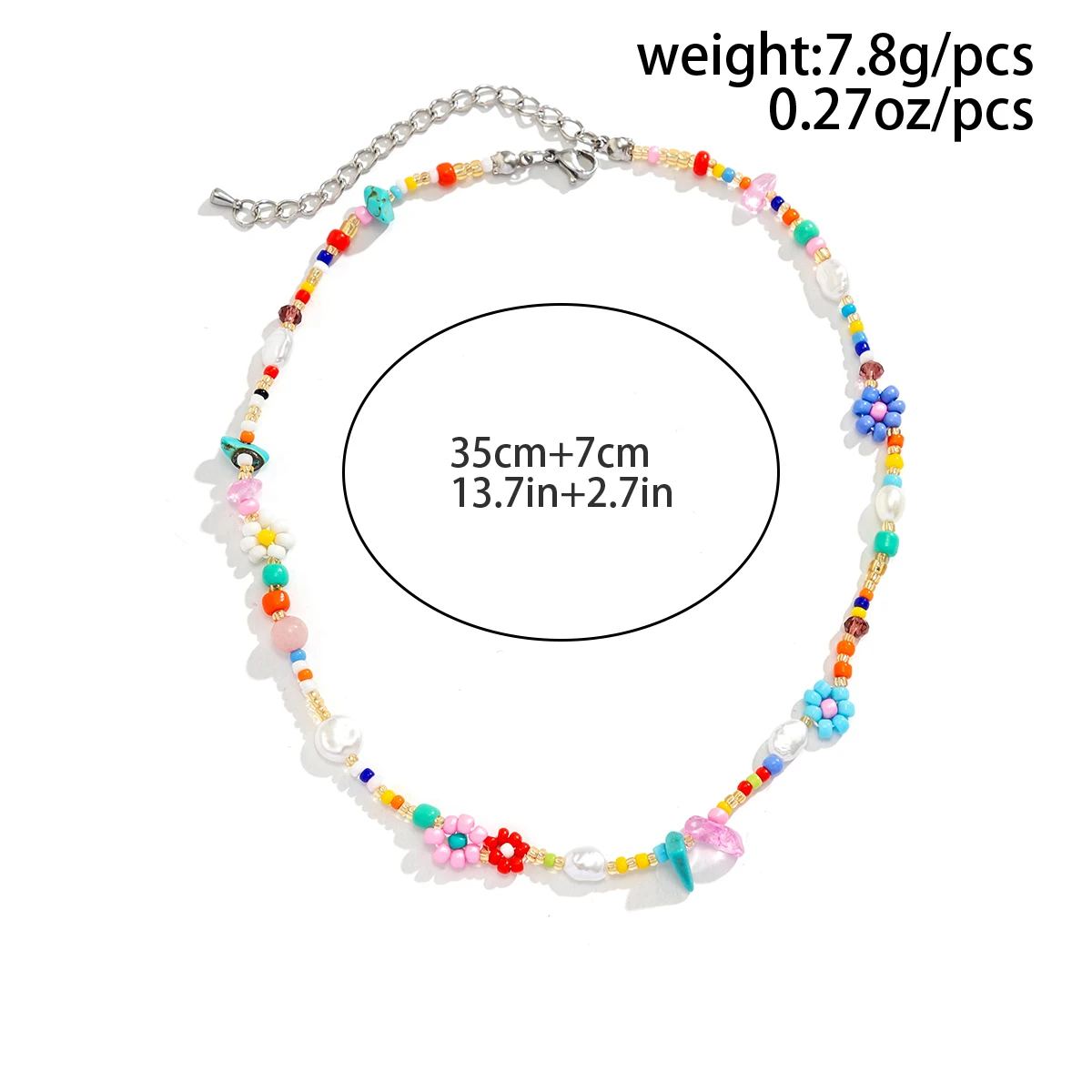 Salircon Boho Multicolor Handwoven Seed Beads Beaded Flower Choker Trend Y2K Imitation Pearl Collar Necklace Women Party Jewelry