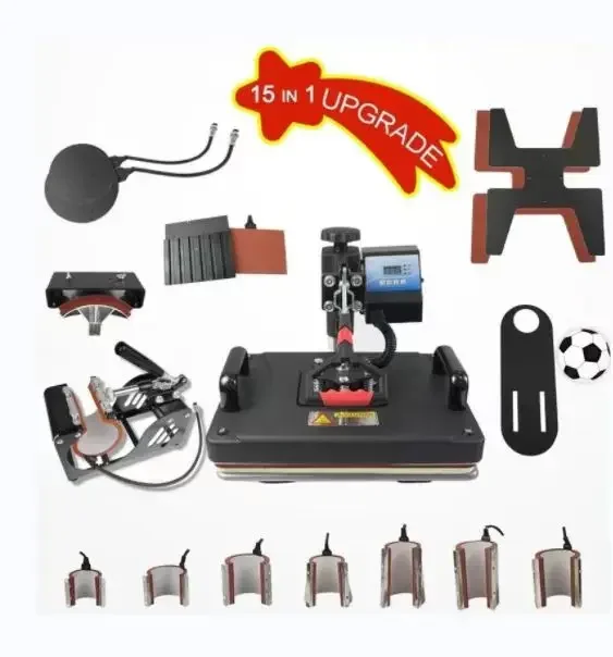 15in1 Combination Heat Press Machine For Tshirt Sublimation Heat Press 16x20 Single Station