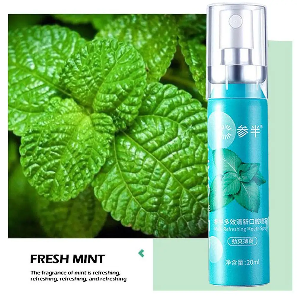 Fruttato respiro pesca menta deodorante Spray alitosi Spray odore liquido rinfrescante trattamento bocca deodorante cura 20ml P0O4