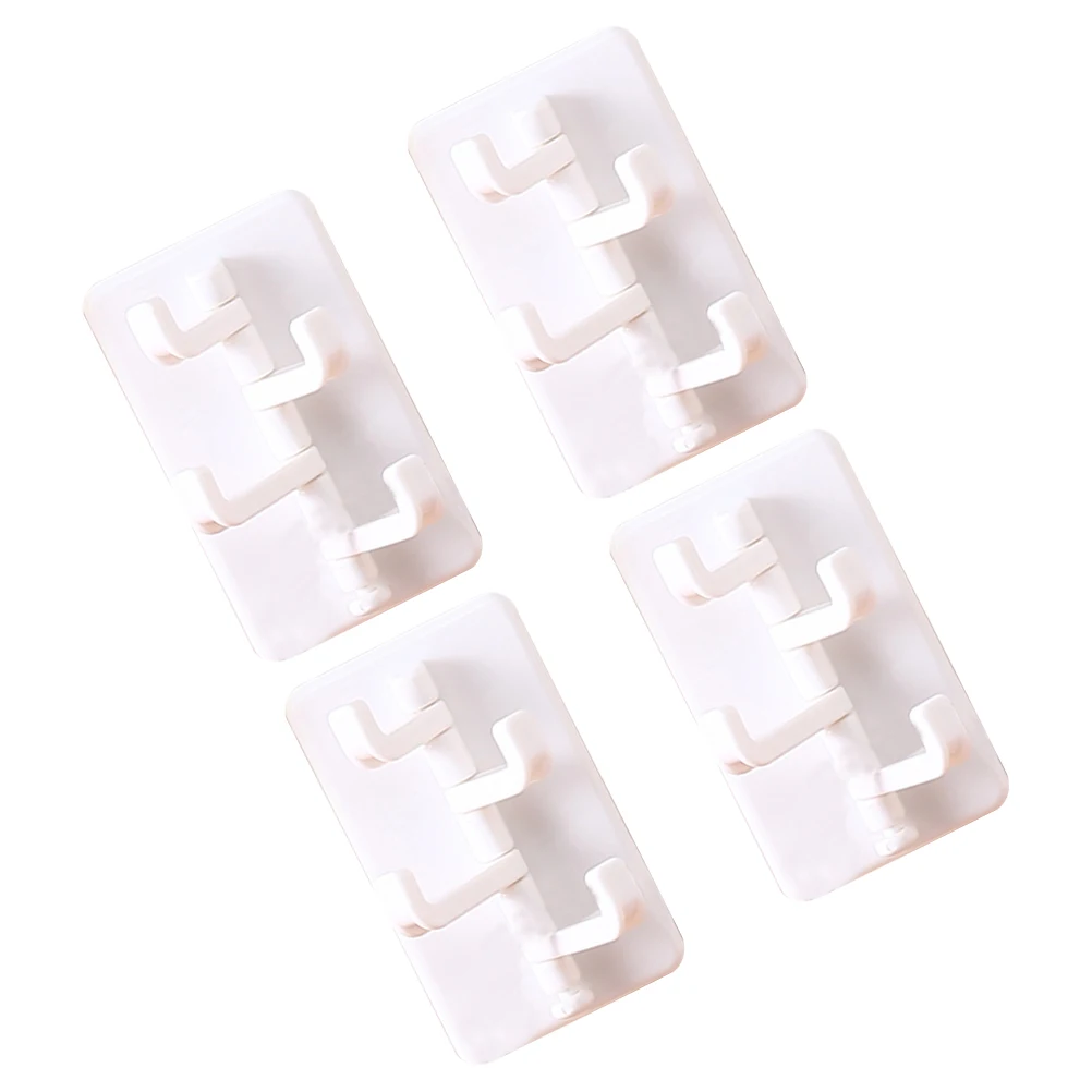 

4 Pcs Rotatable Hooks Adhesive Wall Mounts for Belts Scarves Hats Umbrellas Jewelry Ties Home Office No Drilling White Plastic