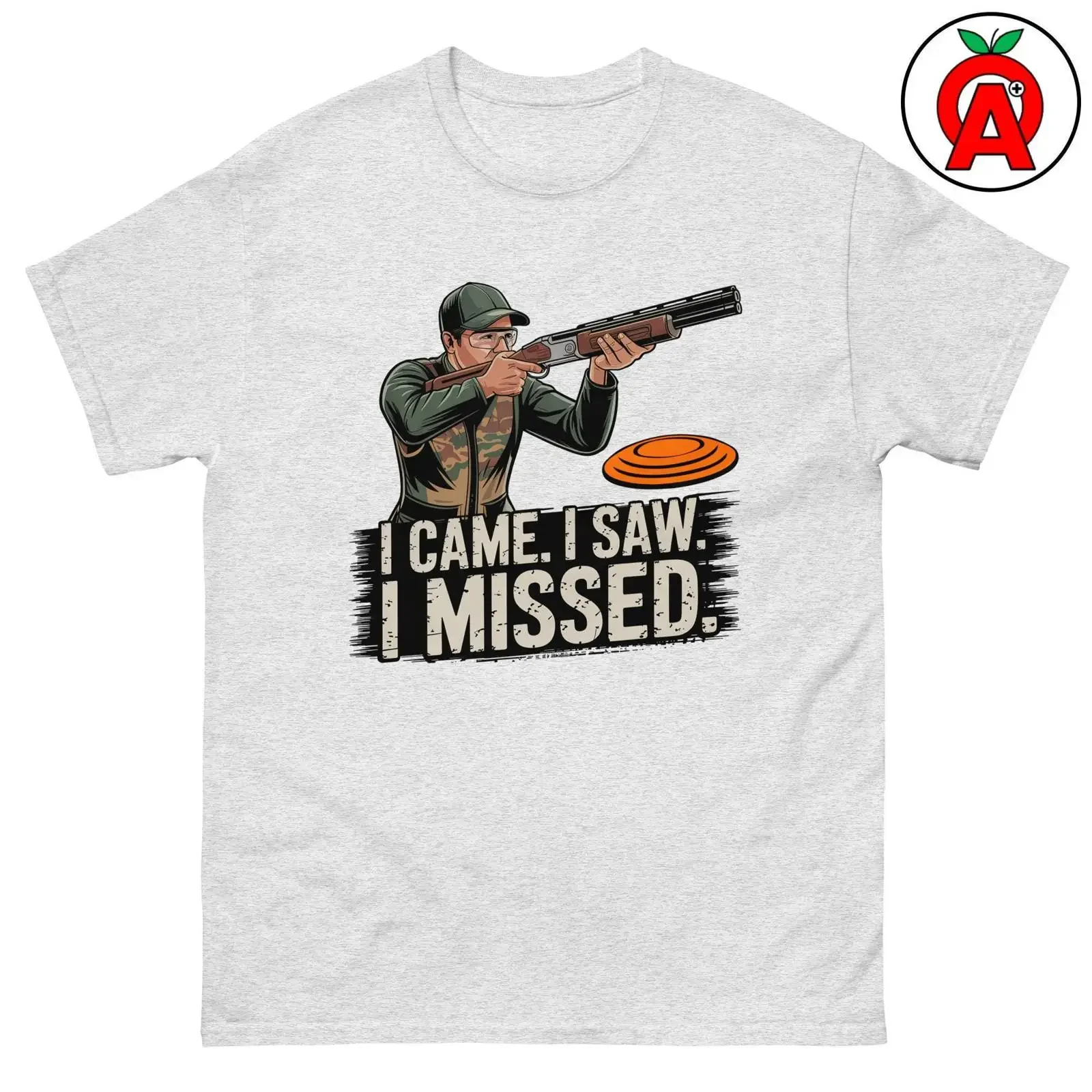 I Came Saw Missed Sporting Clay Shooter Humor T Shirt Trap Shooting Funny Range Day Apparel Soft Cotton vintage Washed Slightly