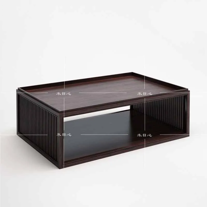 

Waterproof Clear Coffee Table Black Rectangle Low Modern Nordic Side Table Wood Balcony Minimalist Mesa Auxiliar Home Furniture