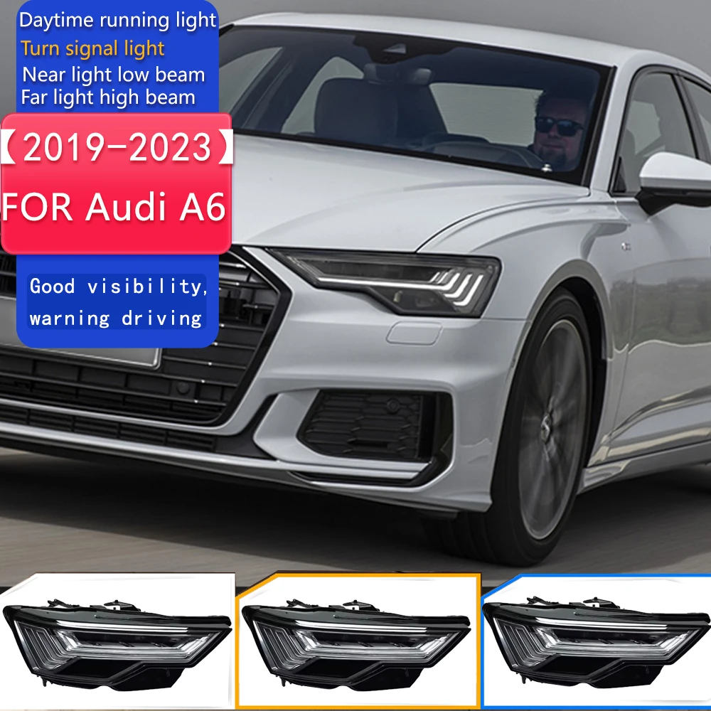 

Автомобильные аксессуары, фара для Audi A6, фары 2019-2023 A6 C8, дизайнерская светодиодная фара DRL Dynamic Singal, дальний ближний свет