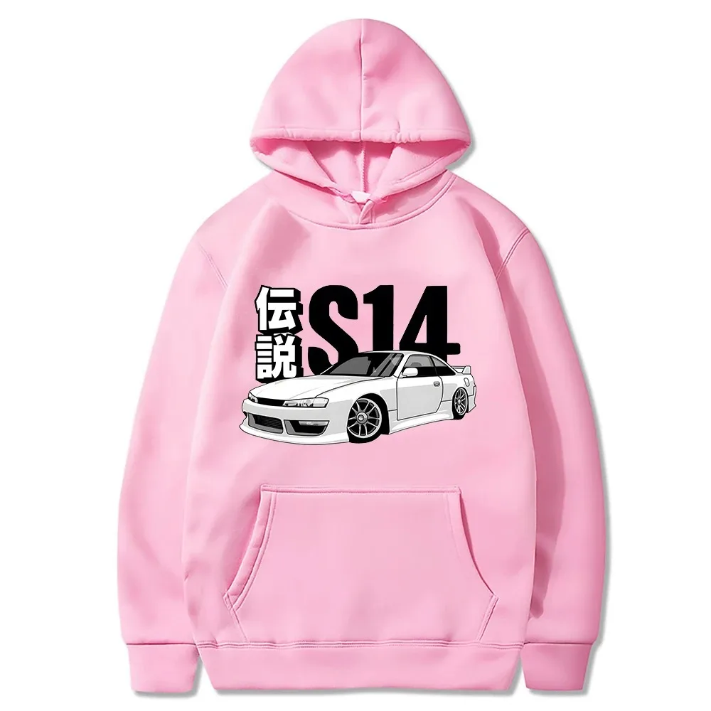 Initial D JDM Hoodie Vintage S14 FD Drift Japanese Cars Printed Sweatshirt Harajuku Tracksuit Loose Men Streetwear Pullover Tops