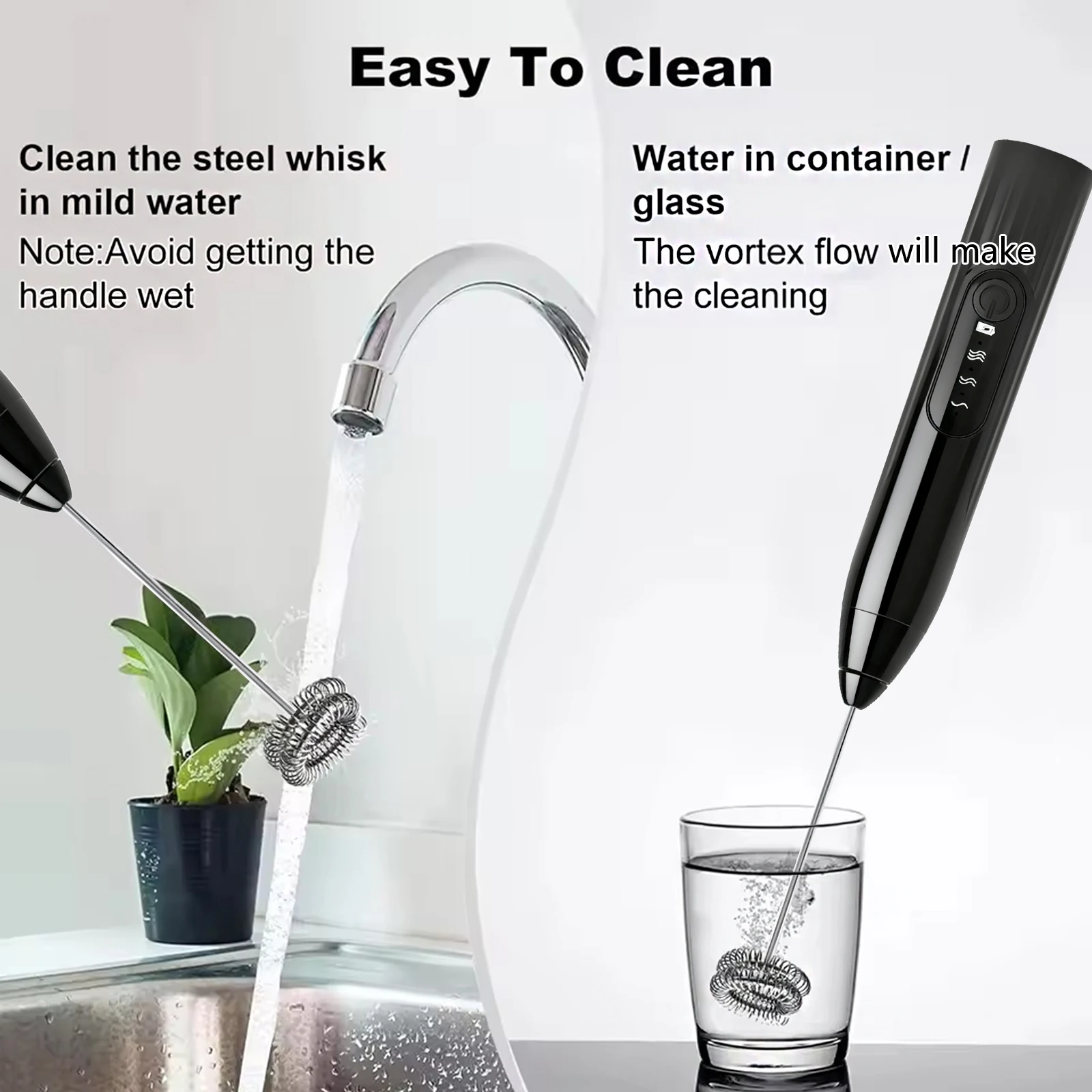 미니 핸드헬드 우유 거품기 충전식 음료 믹서 커피 라떼에 적합한 우유 거품기