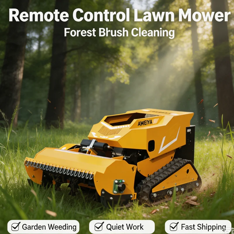Customized Popular Remote Control Lawn Mower Grass Shredder Adjustable Cutting Height Heavy Duty For Home Lawn