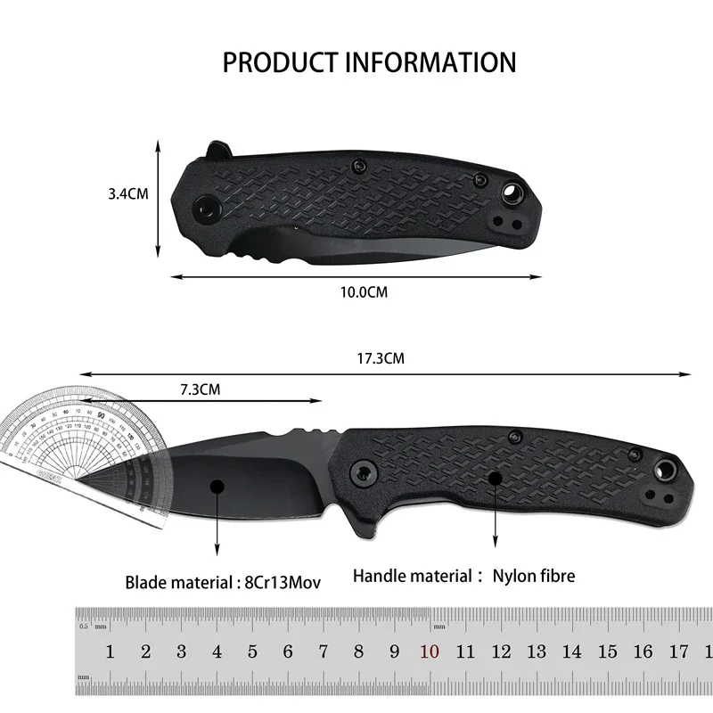 High Quality 8CR13MOV Blade Nylon Fiber Handles Tactical Folding Pocket Knife Flipper Fast Opening Knife Camping Fruits Knives