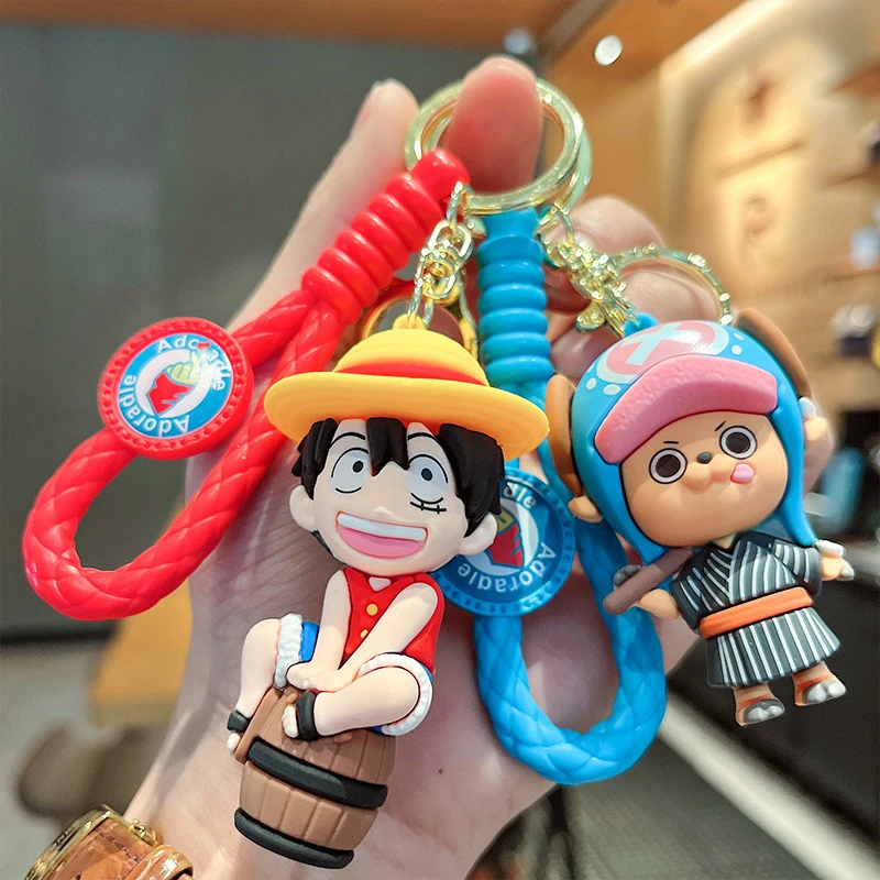 Miniso  New One Piece Keychain Luffy Nami Yamaji Solon Keychain Dragon Ball Doll Men'S And Women'S Pendant Pendant