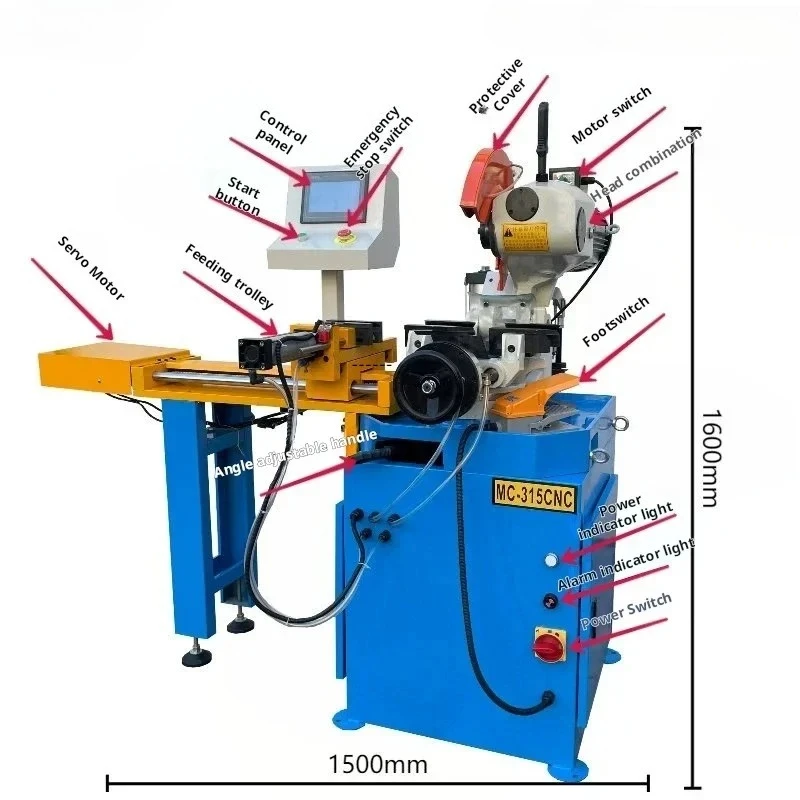 

2025 newFactory Cheap Manual Pipe Cutting Machine 45/90 Degree Pipe and Tube Semi-automatic Pneumatic Circular Saw Cutting