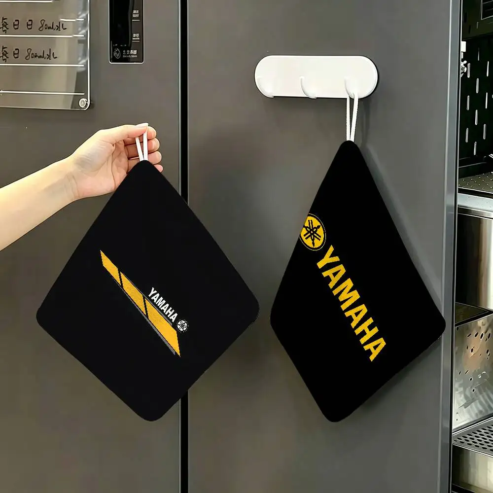 Motorcycle Y-YamAha-S New Polyester Cotton Hand Wiping Towel, Hanging Design, Durable for Household Restaurant Toilet Use