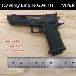 1: 3 Alloy Empire G34 TTI PV Viper Gun Model Keychain Toys Mini Throwing Shell Disassemble Pistol Toy (Can Not Shoot)