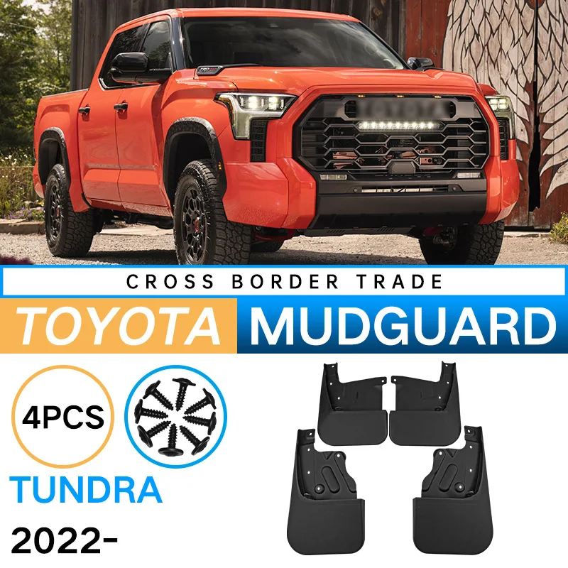 For Toyota Tundra 2022 2023 Front Rear Tyre Fender Mudguards 4pcs Mud Flaps Splash Guards Mudflaps Mud Tire Guards Accessories