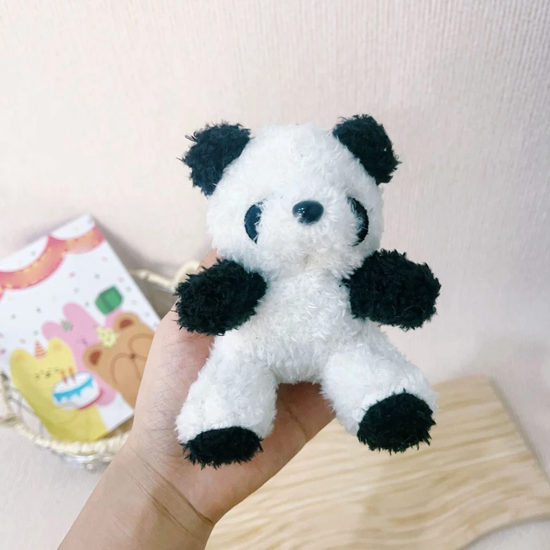 Plush Panda Keychain para mochilas, enfeites de animais recheados, pingente durável, fácil de usar