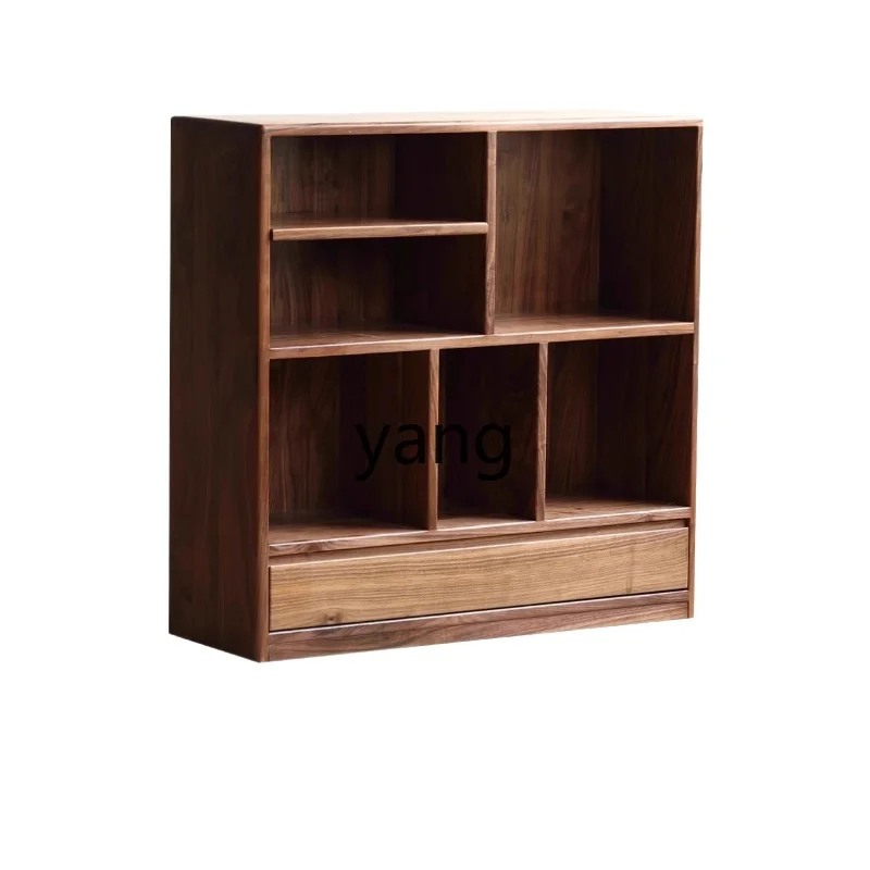 

LMM Nordic Home Low Bookshelf Floor Bookcase Solid Wood Living Room Storage Cabinet