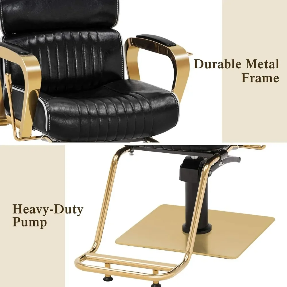 Silla de barbero Vintage, sillón reclinable hidráulico de Metal, equipo de estilismo para salón de belleza y Spa