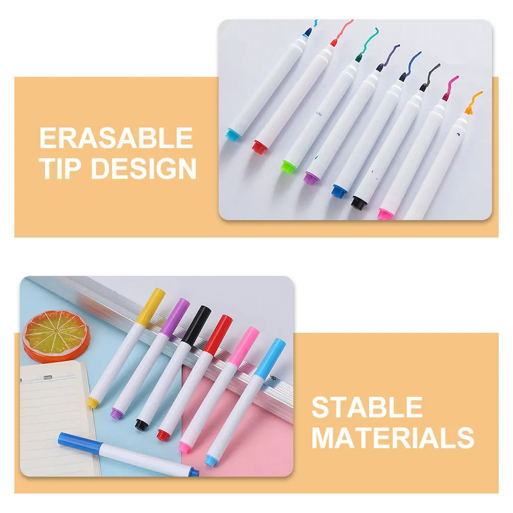 

8Pcs Dry Erase Markers Vibrant Colors Erasable Tip Design Home Office Use Dry Erase Markers Whiteboard Marker Pens