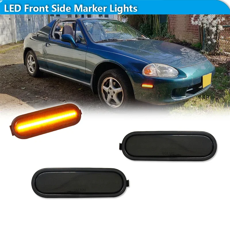 

Для Honda Civic Del Sol 1993-1997 автомобильный передний бампер, боковые габаритные огни поворота, парковочные огни, светодиодные фонари для крыльев, 12 В