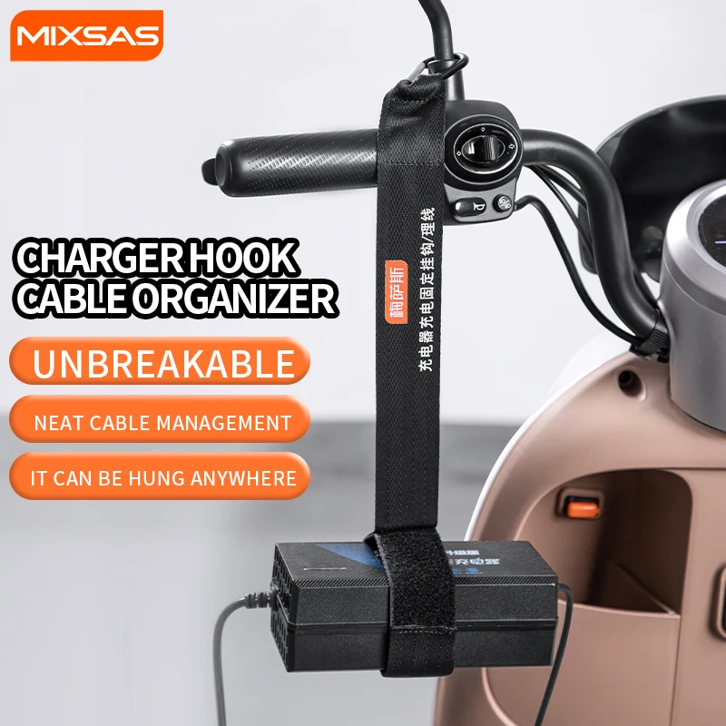 

MIXASA Reusable Hook and Loop Cinch Straps Electric Bicycle Charger Velcro Fixed Hook And Loop Straps Fixed Hooks Nylon Cable