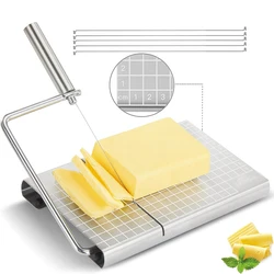 Stainless Steel Cheese Slicer With 5 Replacement Wires Cheese Cutter Butter Cutter Baking Tool Sausage Ham Slicer Kitchen Gadget