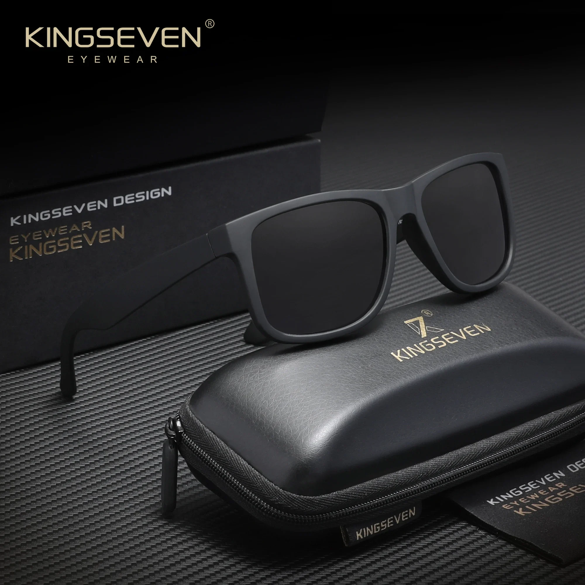 KINGSEVEN Modische quadratische polarisierte Sonnenbrille für Damen und Herren, zum Angeln, Fahren, Sport, Outdoor, Brillen, UV400