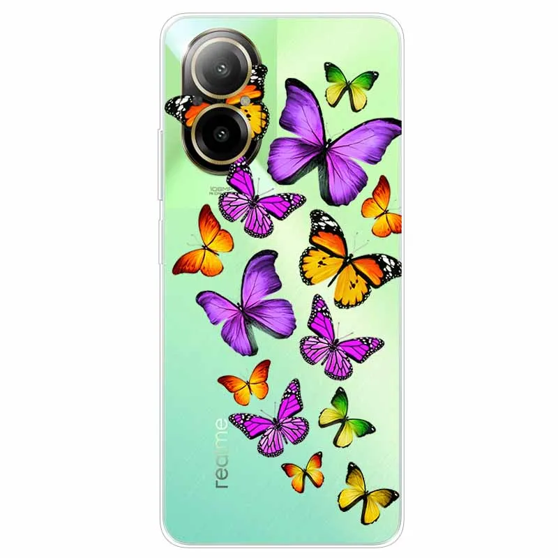 For Realme C67 4G Case 6.72\'\' Transparent Cute Soft Silicone TPU Coque for C 67 RealmeC67 4G Phone Back Cover Clear Capa Bumpers