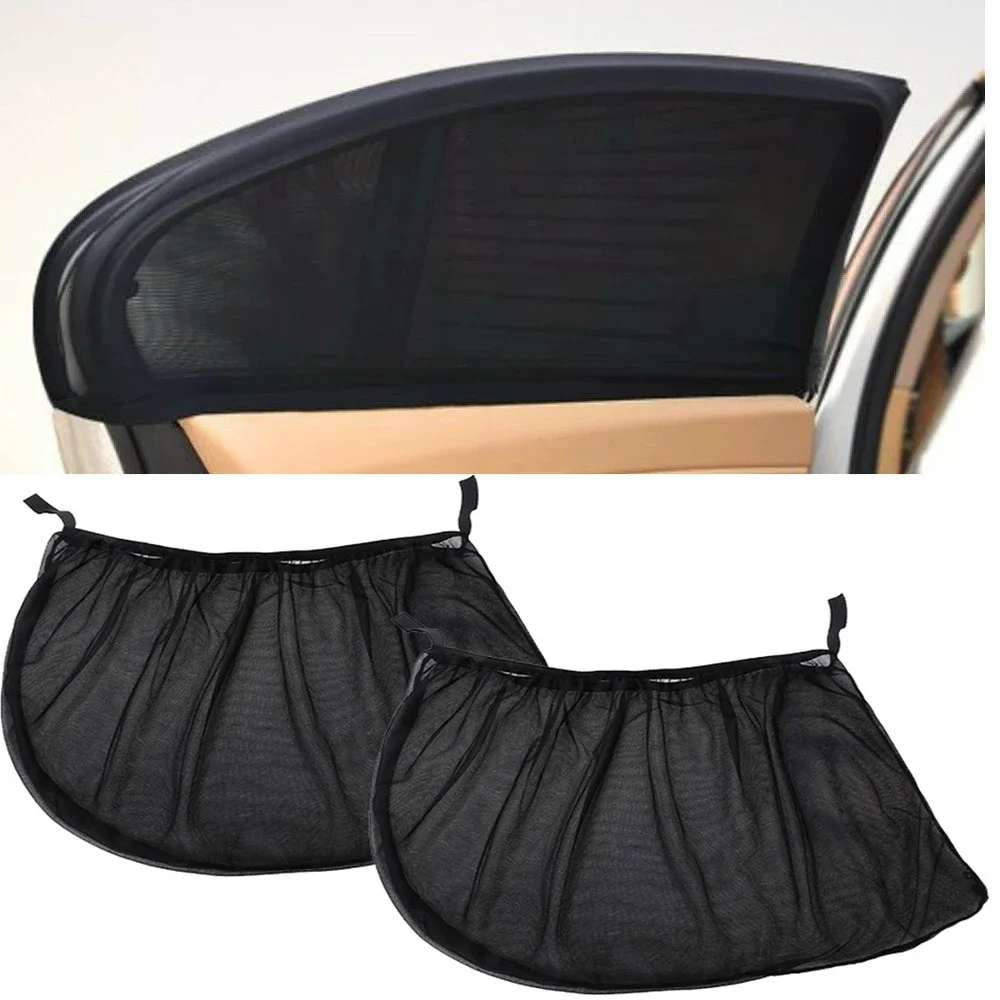 Car Window Sun Shades for SUV – 2-Pack with Insect Screen Mesh, Blocks UV & Keeps Bugs Out
