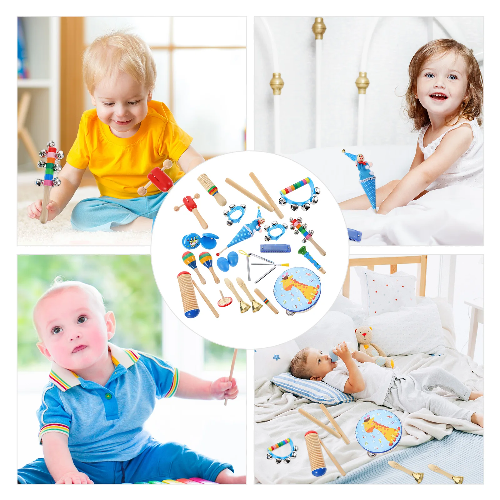 

22 Pcs Percussion Instrument Set Xylophone for Baby Guitar Children's Electrical Musical Drum Toy