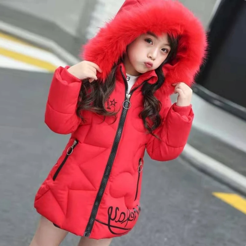 

2024 New Winter Girls Down Jackets Keep Warm Thicken Coat Outerwear Fashion Cute Kids Clothes 9 10 11 13 Years Girls Winter Coat