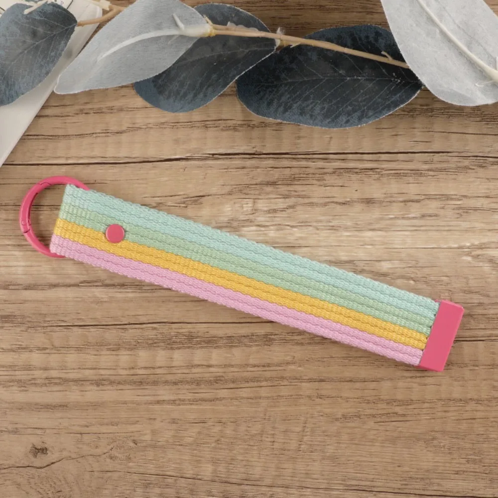 Phone Straps Colorful Ribbon Rope Keychain Versatile Simple Stripe Keychain Lanyard Durable INS DIY Canva Strap Car Key Ring