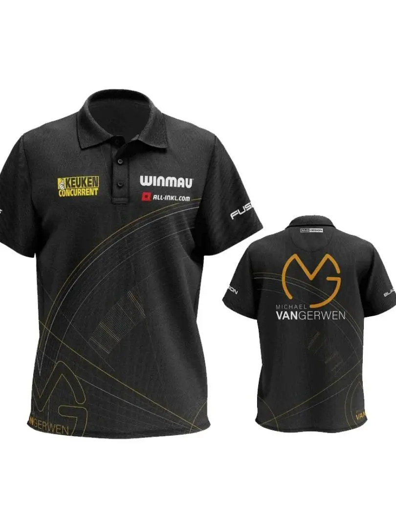 2026 Michael van Gerwen Dartshirt Offizielles Dart-Wettkampftrikot Sommer-Sport-T-Shirt für Herren Kinderbekleidung T-Shirt