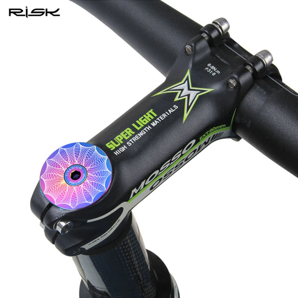 RISK Bicycle Stem Top Cap Headset Cover Titanium Alloy Bolt Road MTB Bike 28.6mm 1 1/8\