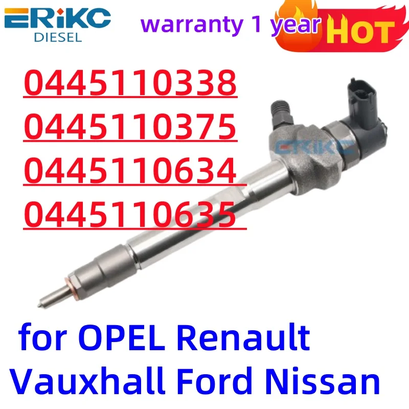 

0445110338 0445110375 0445110634 0445110635 0986435205 0986435234 diesel injector for OPEL Renault Vauxhall Ford Nissan 2L