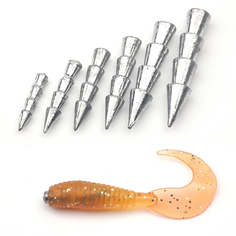 

10pcs/lot Fishing Weight 0.5g-4.0g Neko Rig Insert Lead Sinkers For Worm Soft Bait Fishing Lure Fishing Accessories