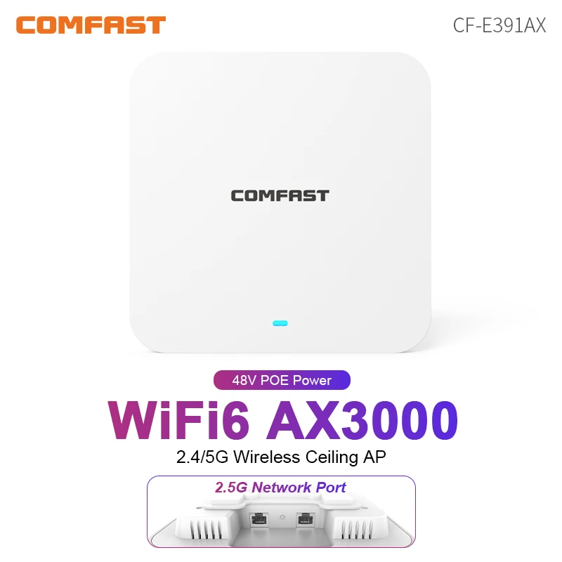 Comfast 3000Mbps WiFi Repeater Wall Mounted Access Point 2.4G/5.8Ghz Wifi Access Point Mesh Roaming Wireless Indoor Ceiling AP