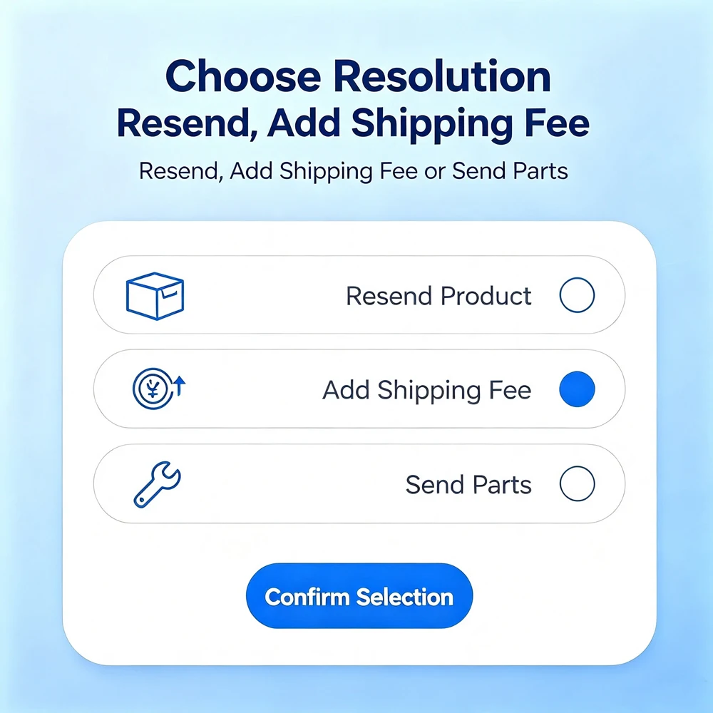 Resend / Add Shipping Fee / Send Parts