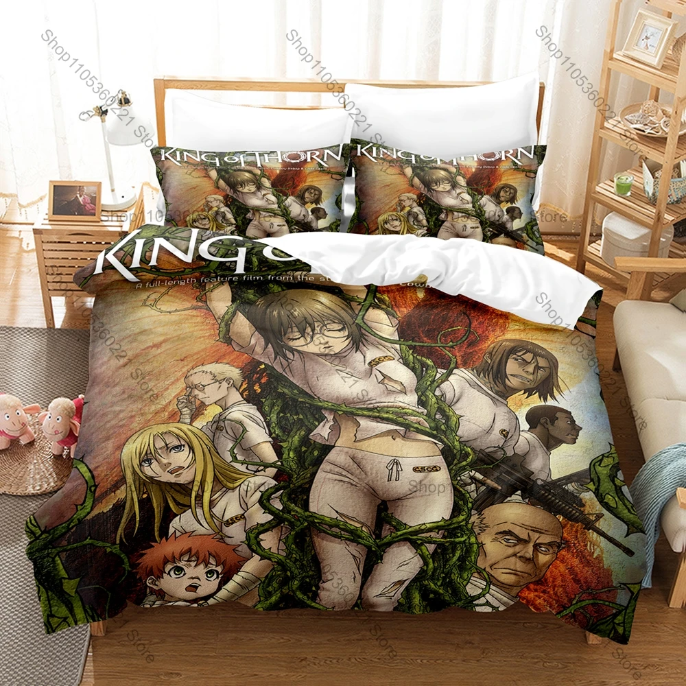 Juego de Ropa de Cama de Anime de Terror y Ciencia Ficción Oscura, King of Thorn Alice, Frozen Cryogenic Sleep, Thorn Monster, Incluye Funda Nórdica + 2 Fundas de Almohada