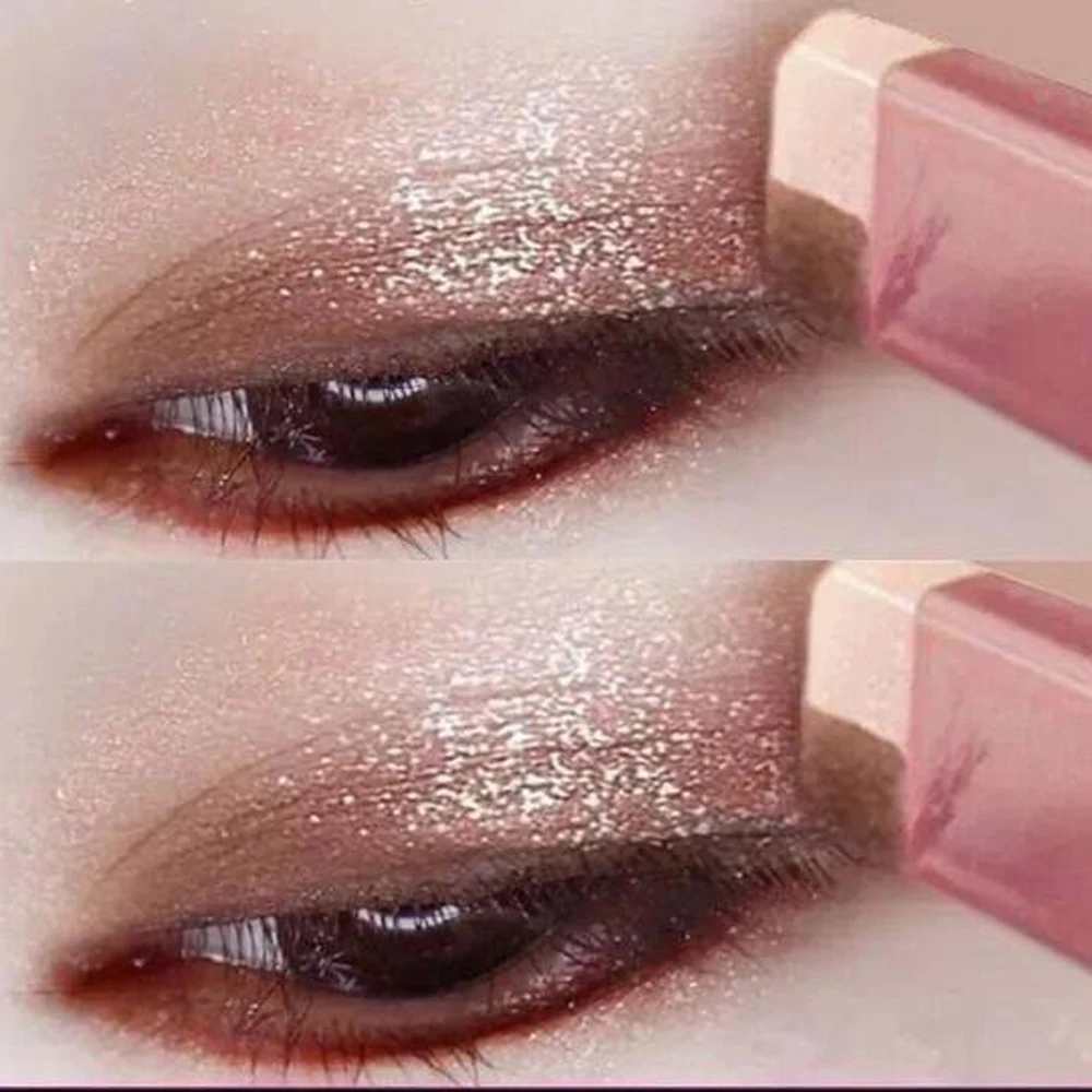 Barra de sombra de ojos con brillo de doble Color, 6 colores, mate, maquillaje, resistente al agua, Bicolor, brillo, cosméticos, herramientas de maquillaje de belleza