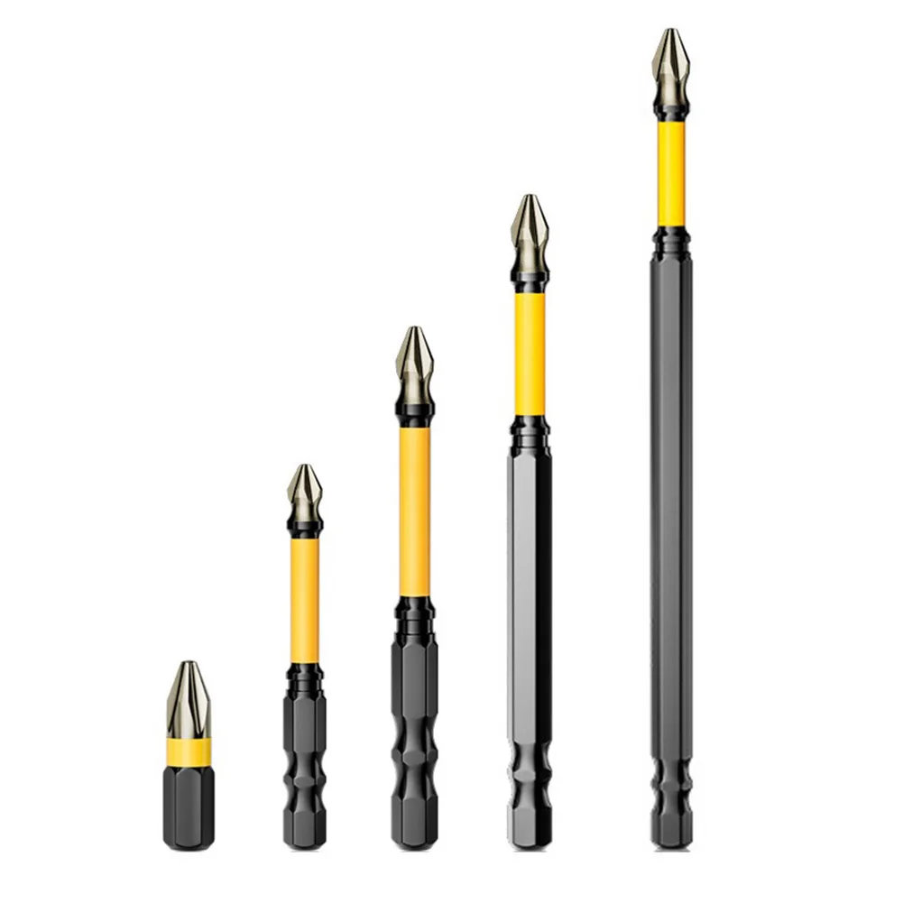 

5PCS 25-150mm Anti Slip Screwdriver Bit-Phillips Screwdriver Bit Magnetic For-Impact PH2 Batch Head Hardware Accessories