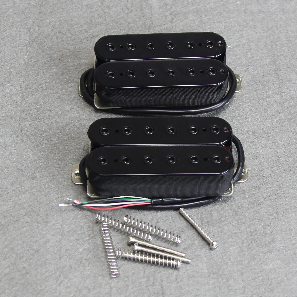 FLEOR Set of Humbucker Pickup Electric Guitar Pickup Neck Bridge Set Ceramic Magnet Guitar Parts, Black / White Choose