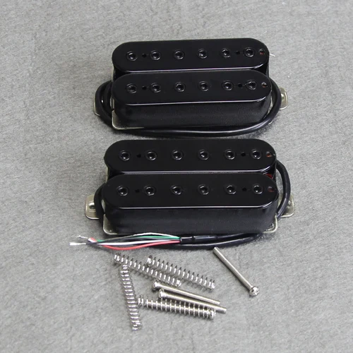 Imagen 2 del producto FLEOR Juego de pastillas Humbucker para guitarra eléctrica, juego de puente de cuello, piezas de guitarra con imán de cerámica, color negro/blanco a elegir