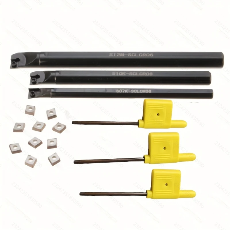 

3 Pcs S07K/ S10K/ S12M Boring Bar Turning Tool Holder + 10 Pcs CCMT060204 Inserts